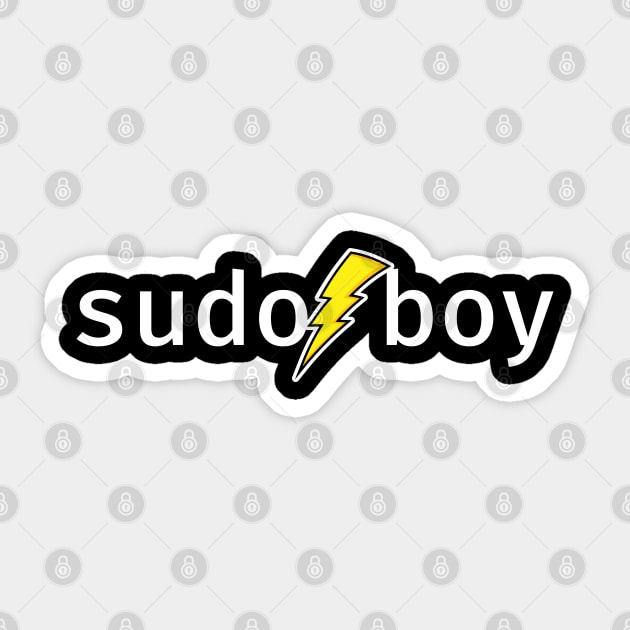 sudo boy. A funny design perfect for unix and linux users, sysadmins or anyone in IT support Sticker by RobiMerch